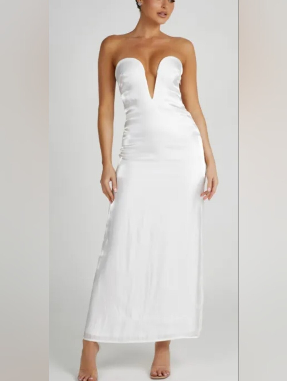 Meshki Chantelle Liquid Satin Midi Dress Size XXS P2P 13